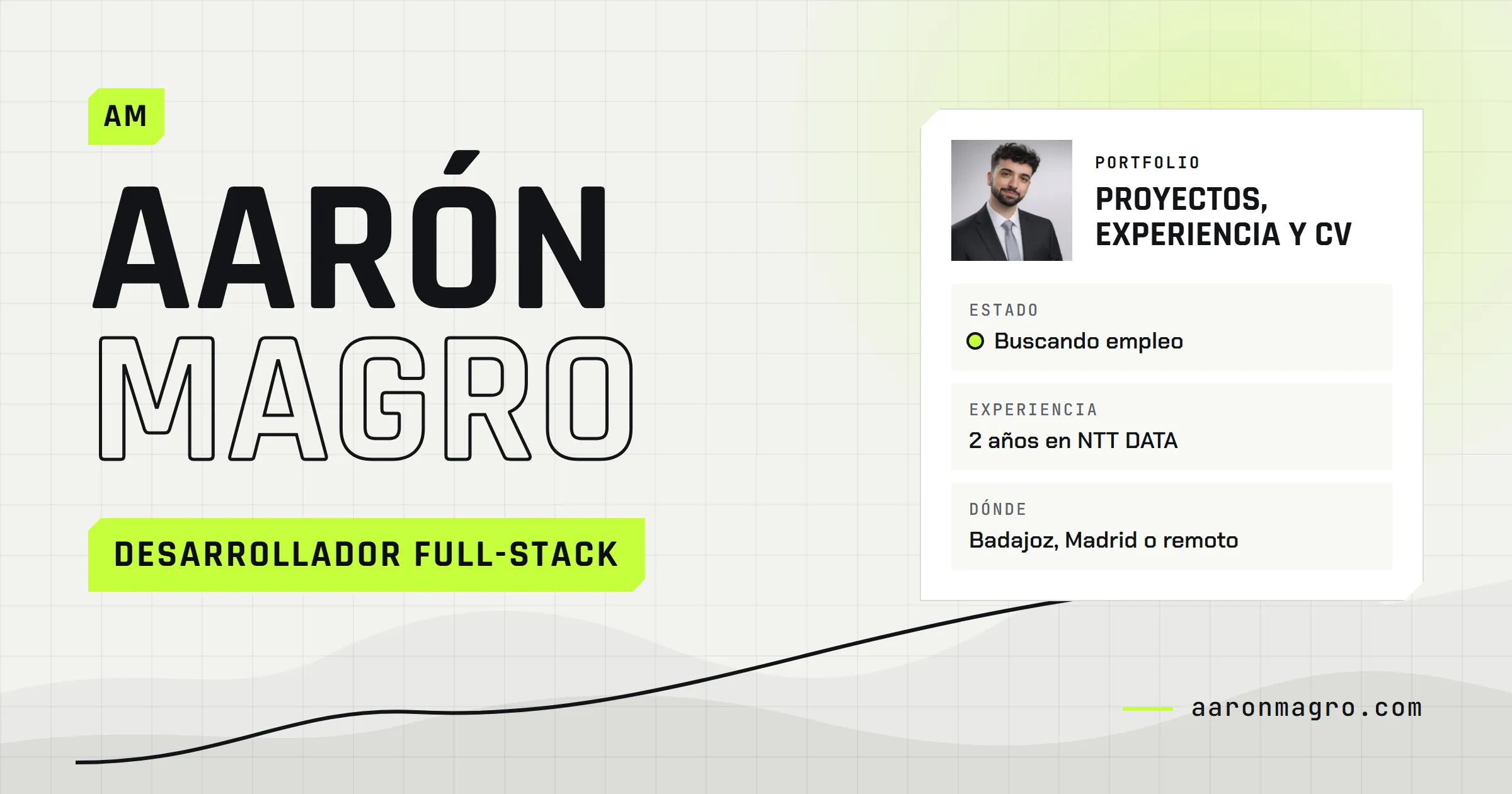 Miniatura de este portfolio con la tarjeta de presentación de Aarón Magro